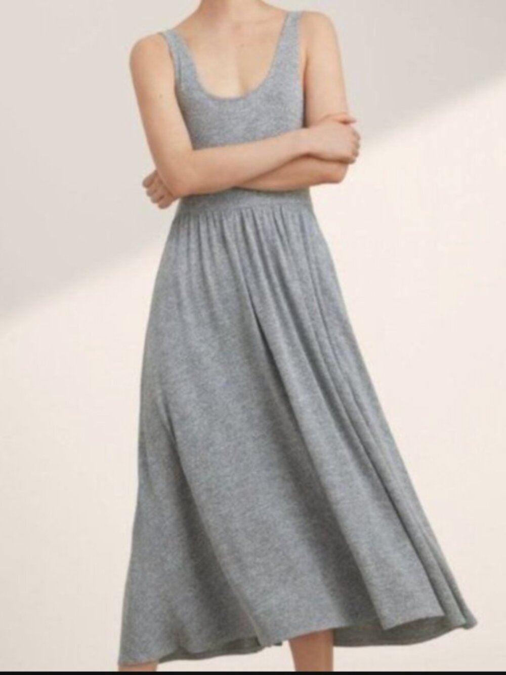 Aritzia Wilfred Free Heather Grey Midi Assonance Dress - XXS